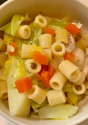 野菜と鶏肉の旨味たっぷりパスタスープ-レシピのメイン写真