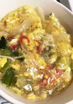 チンゲンサイのたまご餡かけ丼-レシピのメイン写真
