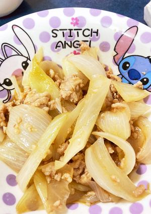 新玉ねぎとひき肉炒め(^o^)-レシピのメイン写真