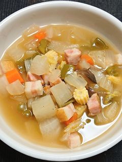 ベーコンと角切り野菜のコンソメスープ煮-レシピのメイン写真