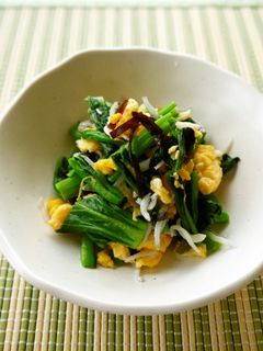 チンゲン菜と卵の塩昆布和え-レシピのメイン写真