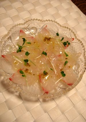 鯛の昆布締めカルパッチョ-レシピのメイン写真