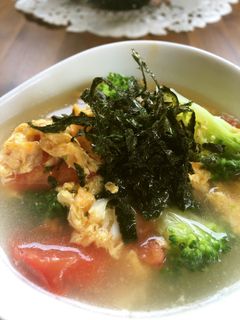 ブロッコリーとトマトのかき玉スープ-レシピのメイン写真