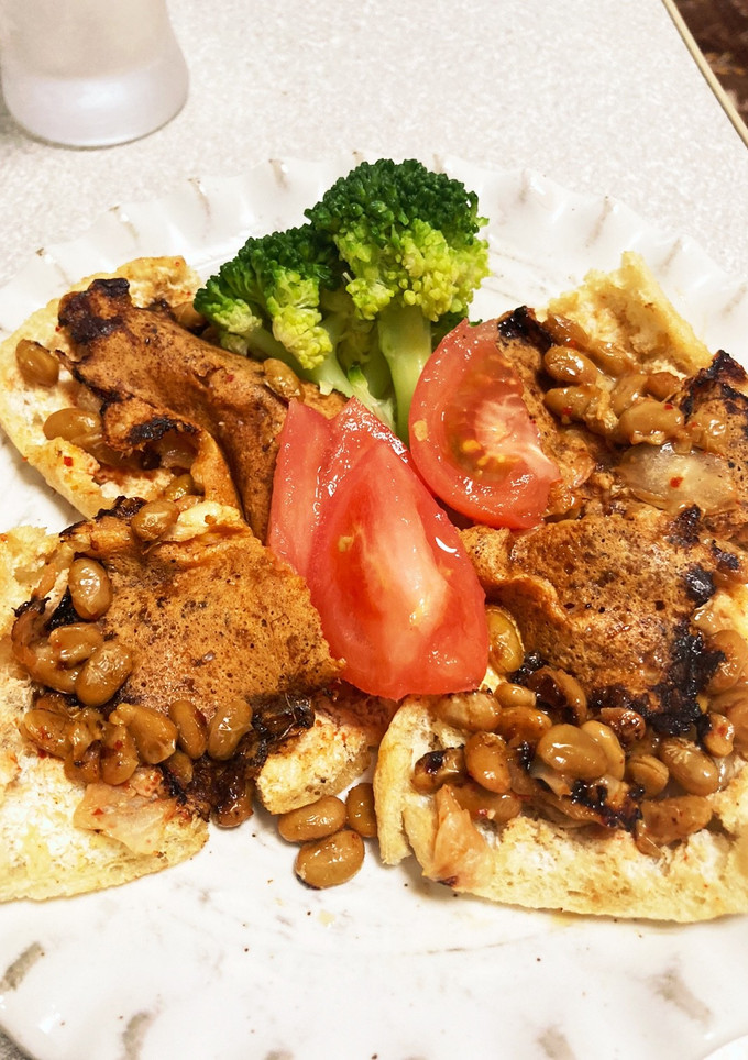 超簡単 油揚げの納豆キムチチーズ焼き-レシピのメイン写真