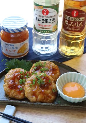 豆腐つくね　卵黄を絡めて♪-レシピのメイン写真