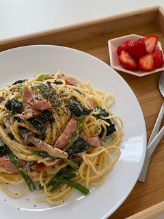 ほうれん草のクリームパスタ-レシピのメイン写真
