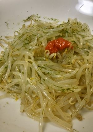 ゆでもやし＋ごま油＋青のり＋豆板醤＋醤油-レシピのメイン写真