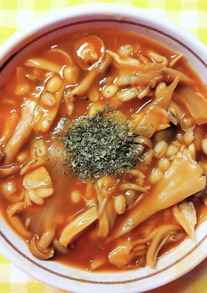ヘルシー♬ もち麦と きのこの スープ✾-レシピのメイン写真