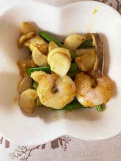 アスパラ、エビ、エリンギのカレー炒め-レシピのメイン写真