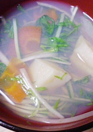 ホタテと水菜の簡単お吸い物-レシピのメイン写真