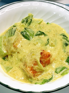 銀鮭と青梗菜のカレーミルク煮-レシピのメイン写真