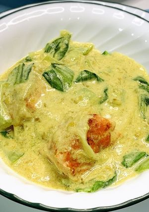 銀鮭と青梗菜のカレーミルク煮-レシピのメイン写真