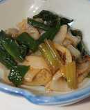 ホタテのヒモと、ヒトビロの和え物