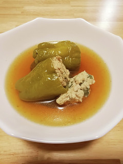 【鶏むね肉】ピーマンの肉詰めスープ-レシピのメイン写真