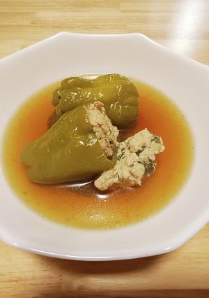 【鶏むね肉】ピーマンの肉詰めスープ-レシピのメイン写真