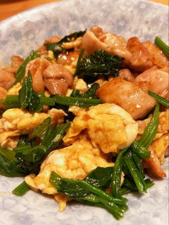 鶏肉とほうれん草の中華炒め-レシピのメイン写真
