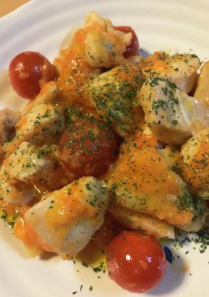 鶏肉のバター＆キャロットソースの炒めもの-レシピのメイン写真