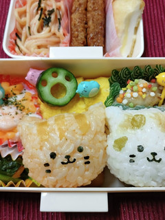 トラ&三毛猫ちゃん弁当☆動物キャラ弁-レシピのメイン写真