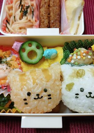 トラ&三毛猫ちゃん弁当☆動物キャラ弁-レシピのメイン写真