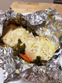 野菜たっぷり!マヨネーズと鮭のホイル焼き-レシピのメイン写真