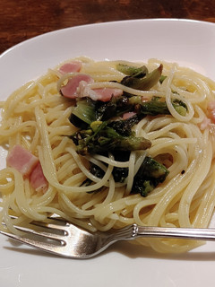 ふきのとうとベーコンのスパゲティ-レシピのメイン写真