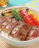 夏野菜たっぷり☆和風ステーキ丼