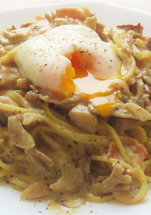 【 ベーコンと舞茸の豆乳クリームパスタ〗-レシピのメイン写真