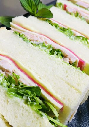 豆苗たっぷりのハムチーズサンド-レシピのメイン写真
