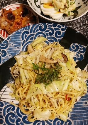 キャベツペペロンチーノバジル風味-レシピのメイン写真