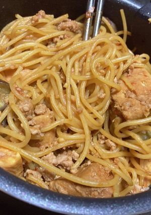 【ワンポット】麻婆風パスタ-レシピのメイン写真