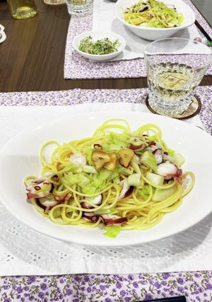 地中海式＃タコとキャベツのペペロンチーノ-レシピのメイン写真