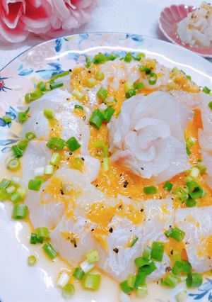 ヒラメとオレンジのカルパッチョ魚の駅生地-レシピのメイン写真