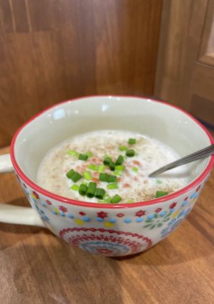 鮭フレークがうま！オートミールミルク粥-レシピのメイン写真