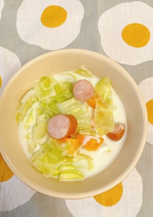 朝食におすすめ！野菜たっぷりミルクスープ-レシピのメイン写真