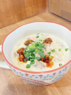 サバ味噌缶♡坦々麺風春雨豆乳スープ-レシピのメイン写真