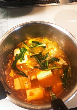 豆腐＆えのき・ピリ辛キムチスープ-レシピのメイン写真