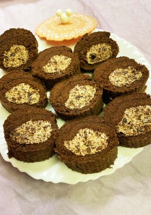 米粉でチョコチップ入　チョコロールケーキ-レシピのメイン写真