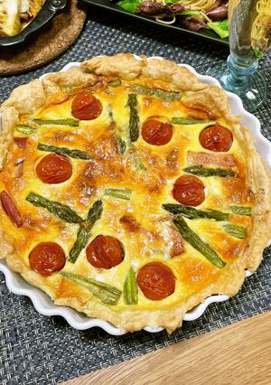 アスパラとミニトマトのキッシュ✿-レシピのメイン写真