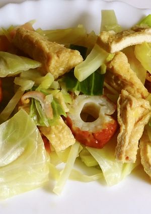 キャベツ，ちくわ，油揚げの煮浸し-レシピのメイン写真