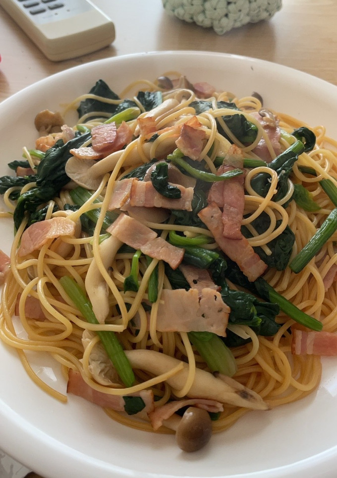 ほうれん草とベーコンときのこの和風パスタ-レシピのメイン写真
