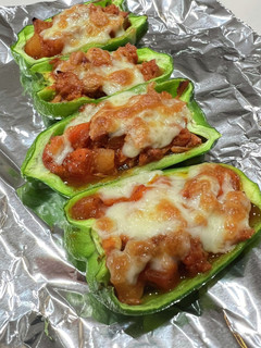 ピーマンの唐辛子ツナチーズ焼き!韓国ツナ-レシピのメイン写真