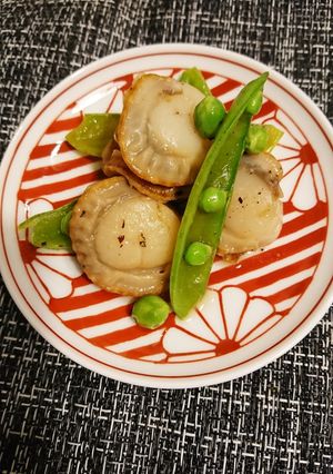 蒸しホタテとスナップえんどうぽん酢和え-レシピのメイン写真