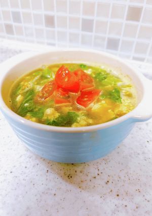 セロリと卵のバターコンソメカレースープ-レシピのメイン写真