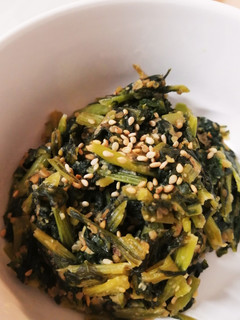 【簡単余り野菜】かぶ葉の甘味噌炒め-レシピのメイン写真
