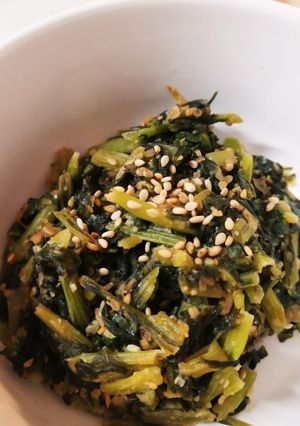 【簡単余り野菜】かぶ葉の甘味噌炒め-レシピのメイン写真