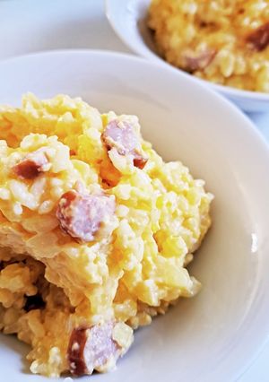 レンジで簡単！濃厚カルボナーラ風ごはん-レシピのメイン写真