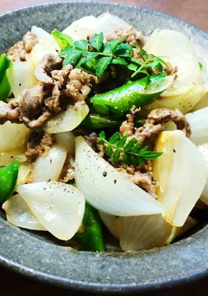 新玉葱いっぱい 牛肉の炒めもの-レシピのメイン写真