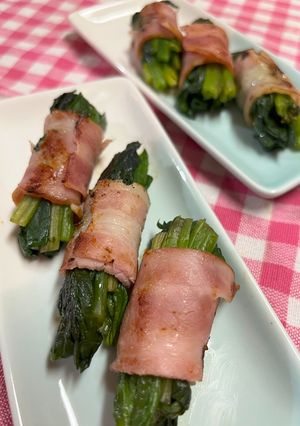 簡単！3分【ほうれん草のベーコン巻き】-レシピのメイン写真