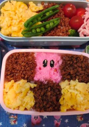 カービィの3色そぼろキャラ弁-レシピのメイン写真