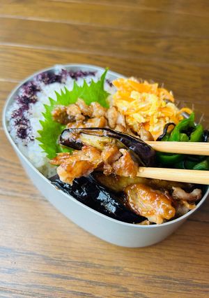お弁当おかず☆なす豚ポン酢炒め-レシピのメイン写真